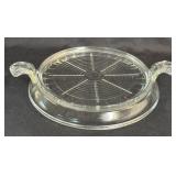 (A) Vintage Fire King Glass Trivet Casserole