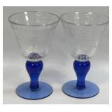 (C) Artland Iris Hand Blown Water Goblets Clear