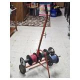 Wire Spool Caddy w/ Partial Spools of Wire 22"W