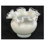 (B) Vintage Fenton Silver Crest Double Crimped