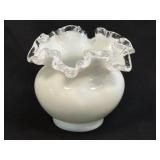 (B) Vintage Fenton Silver Crest Double Crimped