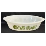 (C) Vintage Oval 1qt Glasbake Milk Glass
