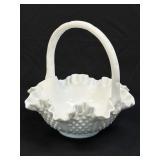 (B) Vintage Fenton Silver Crest Milk Glass Clear