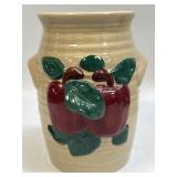 (F) Stoneware Cracker Barrel? Utensil Jar