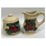 (F) Stoneware Cracker Barrel? Cream And Sugar
