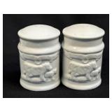 (B) Vintage Style Milk Can Ceramic Embossed Cow
