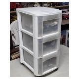 3-Drawer Storage Cabinet w/Contents- Drop Cords &