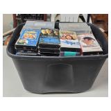 Tub of Vintage VHS Movies