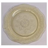(E) Amber Federal Glass Patrician Pattern Plate