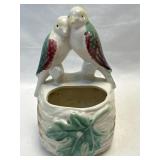 (B) Vintage Morton Pottery Lovebird Parakeets Wall
