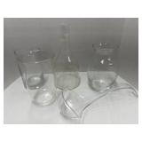 (C) Assorted Vases and Plastic Punch Ladle