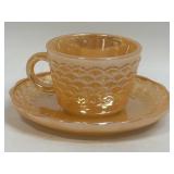 (A) Vintage Anchor Hocking Fire King Peach Luster