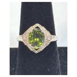 (SC) Peridot Marquis 925 Sterling Silver Size 8.5