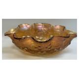 (A) Vintage Dugan Marigold Carnival Glass Center