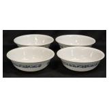 (E) 4-Corelle Style Bowls 6¼" Wide