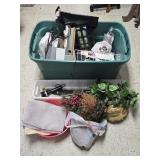 Tub Full- Flashlight, Artificial Flowers, Office