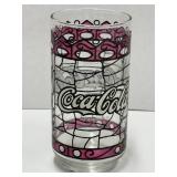 (A) Vintage Libbey Stained Glass Coca Cola 16