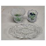 (E) Glass Relish Dish & Bowls