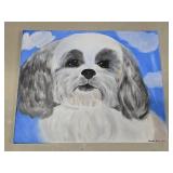 (FL) Hand Painted Dog On Canvas by Amanda Price