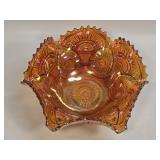(B) Imperial Carnival Glass Marigold Hobstar Bowl