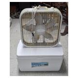 Box Fan & Styrofoam Cooler