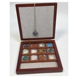 (SC) Valentine Set of 12 Gemstone Heart Pendants
