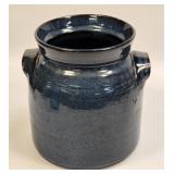 (B) M.L. Owen Seagrove N.C. Blue Glazed Crock 7¼"