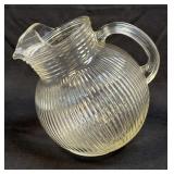 (B) Vintage Hazel Atlas Clear Ribbed Tilted Ball