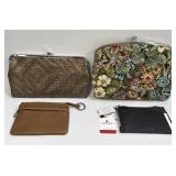 (F) 4 Assorted Wallets and Clutch Purses