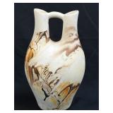 (B) Vintage Nemadji Pottery USA Wedding Vase 10"