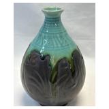 (B) Art Pottery Teardrop Ceramic Stoneware Teal