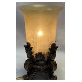 (B) Vintage Brass Lamp With Footed Scroll Base