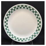 (B) Corelle Gingham Checkered Hunter Green Dinner