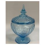 (J) Vintage Anchor Hocking Glass Company Ice Blue