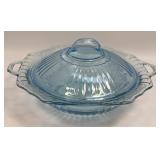 (K) Vintage Anchor Hocking Glass Company Ice Blue