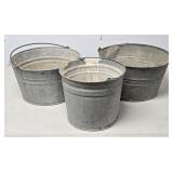(FL) 3-Galvanized Wash Tubs 10', 13' & 14' wide