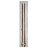 2 Wooden Curtain Rods 68' long