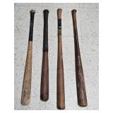 4 Vintage Wooden Baseball Bats