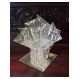 Glass & Mirror Candleholder 8" tall