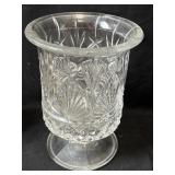 Crystal Hurricane Vase/Candle Holder 8 1/2"