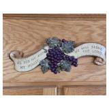 Homco Grape Scripture Cast Iron Wall Plaque 16"x