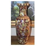 Handpainted Porcelain Japanese Vase 24" (repaired