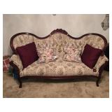 Victorian Parlor Setee / Loveseat w/ Pillows 73"W