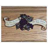 Homco Grape Scripture Cast Iron Wall Plaque 16"x