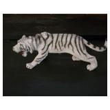 Rubber White Tiger Figure 12"L 4½"H
