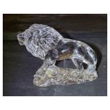 Glass Lion Figure 6"L 4½"H