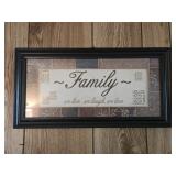 Framed "Family" Print 20½"x 10½"