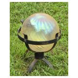 9" Glass Gazing Globe & Metal Stand 19" tall