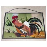 Hand Painted Stained Glass Rooster 18¼"x 12¼"
