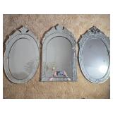 3 Venetian Mirrors 18"x 30"